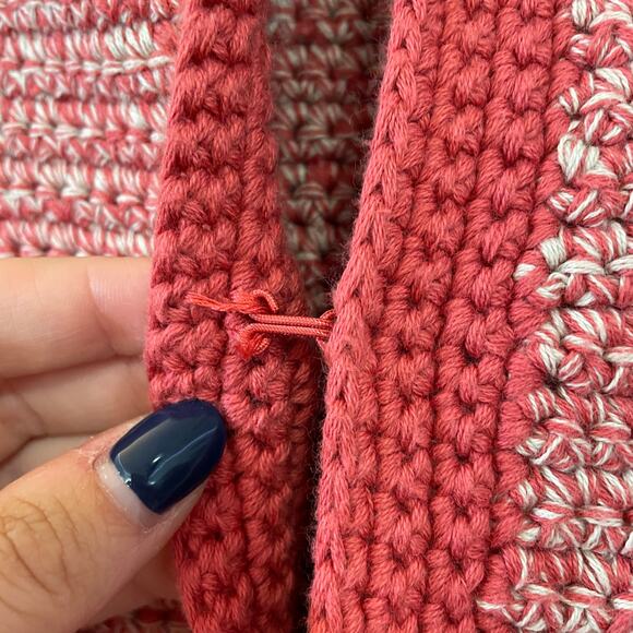 Boden Pink/Coral Knit Cardigan Jacket Women’s 8 Tweed Style Cotton Preppy Chic - Picture 8 of 11